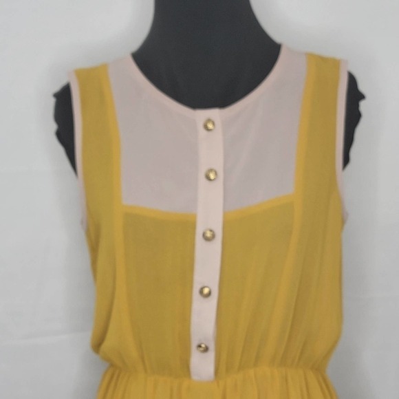 Unbranded Tank Sheer Mustard and Cream Dress - Picture 9 of 16